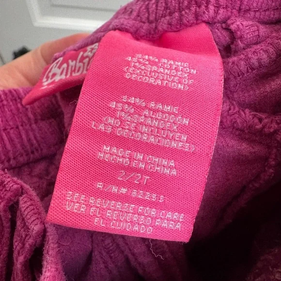 Barbie 2T Girls Pink/Purple Pants with Floral Embroidery - Picture 6 of 6